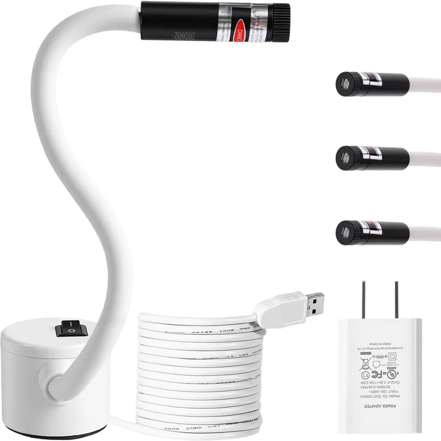 Magnetic Positioning Quilting Light for Sewing Machine, 3-in-1 with Crosshair Straight line and dot Guides, Adjustable, Stable Brightness, Securely Magnetically Attached to The Sewing Machine
