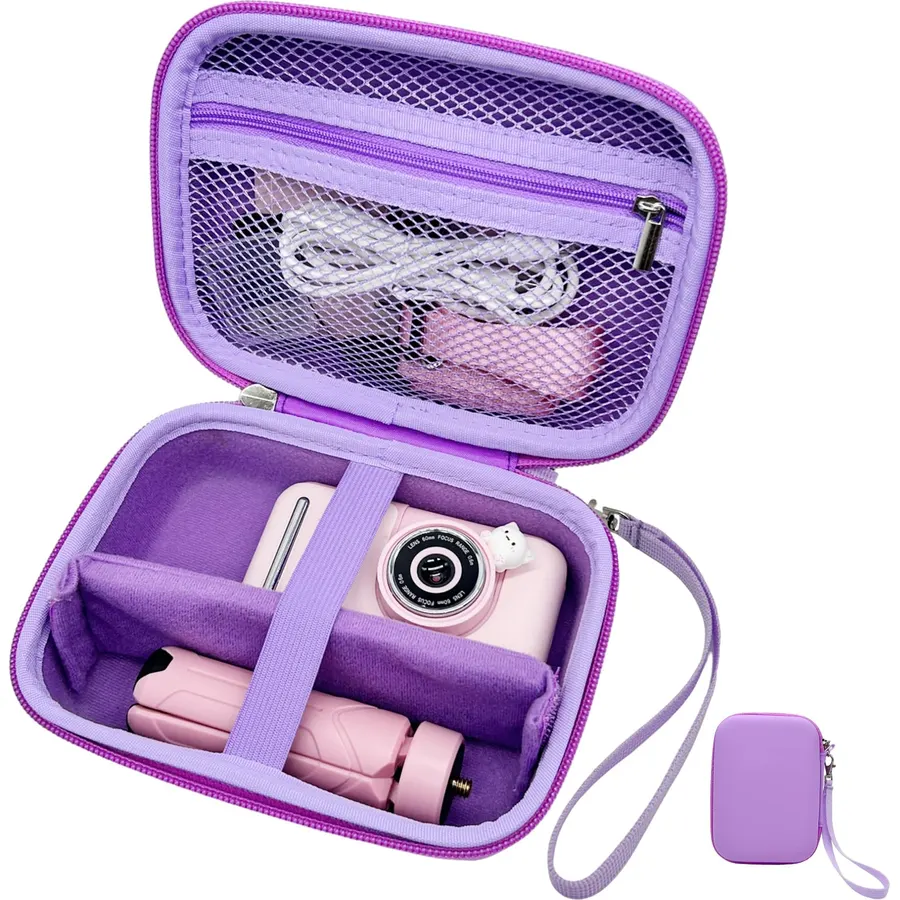 Makolle Kids Camera Case Compatible with Goopow/ESOXOFFORE Seckton/Dylanto/CIMELR Children Digital Video Camera Toys Holder for SD Card、Prints Paper、USB cable, card reader More- Purple (Box Only)