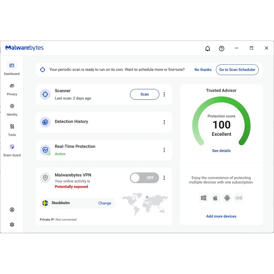 Malwarebytes Standard, Premium Security| Amazon Exclusive | 18 Months, 2 Devices | Windows, Mac OS, Android, Apple iOS, Chrome [Online Code]