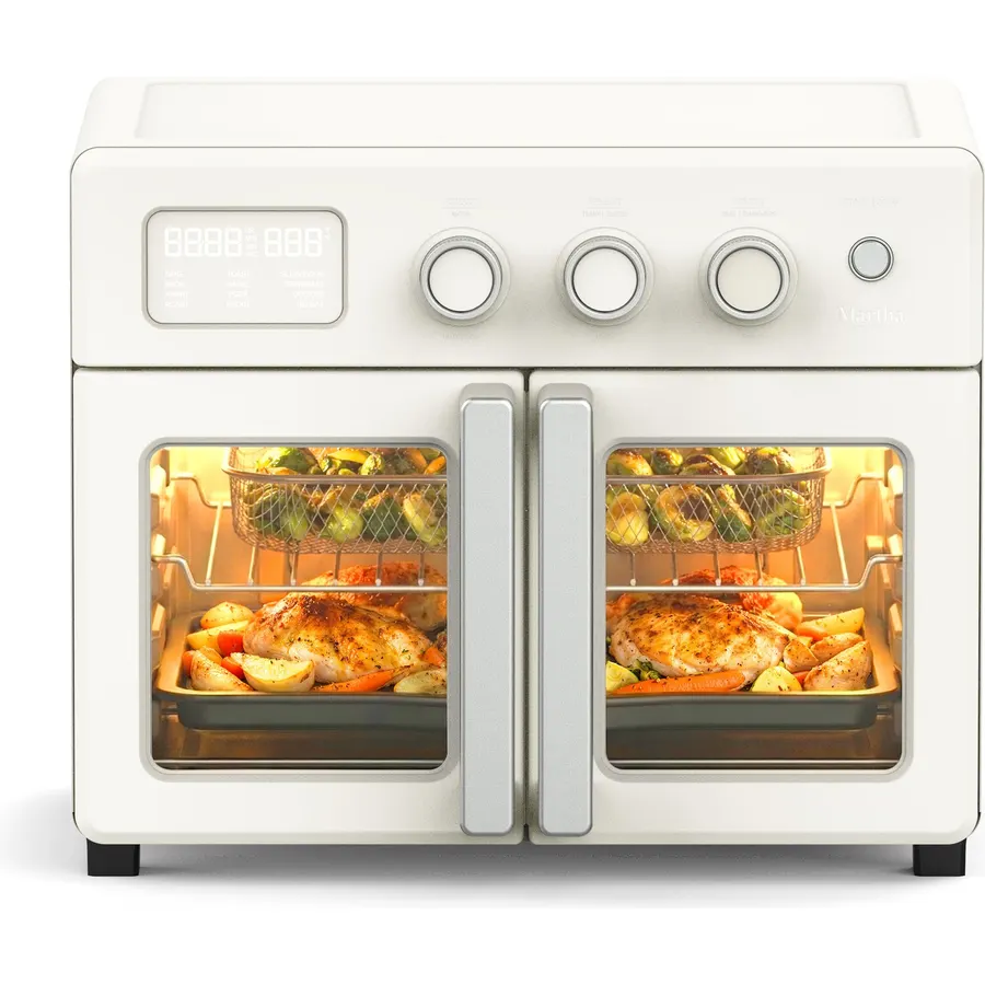 Martha Stewart French Door Air Fryer Toaster & Convection Oven 34QT, Caviar