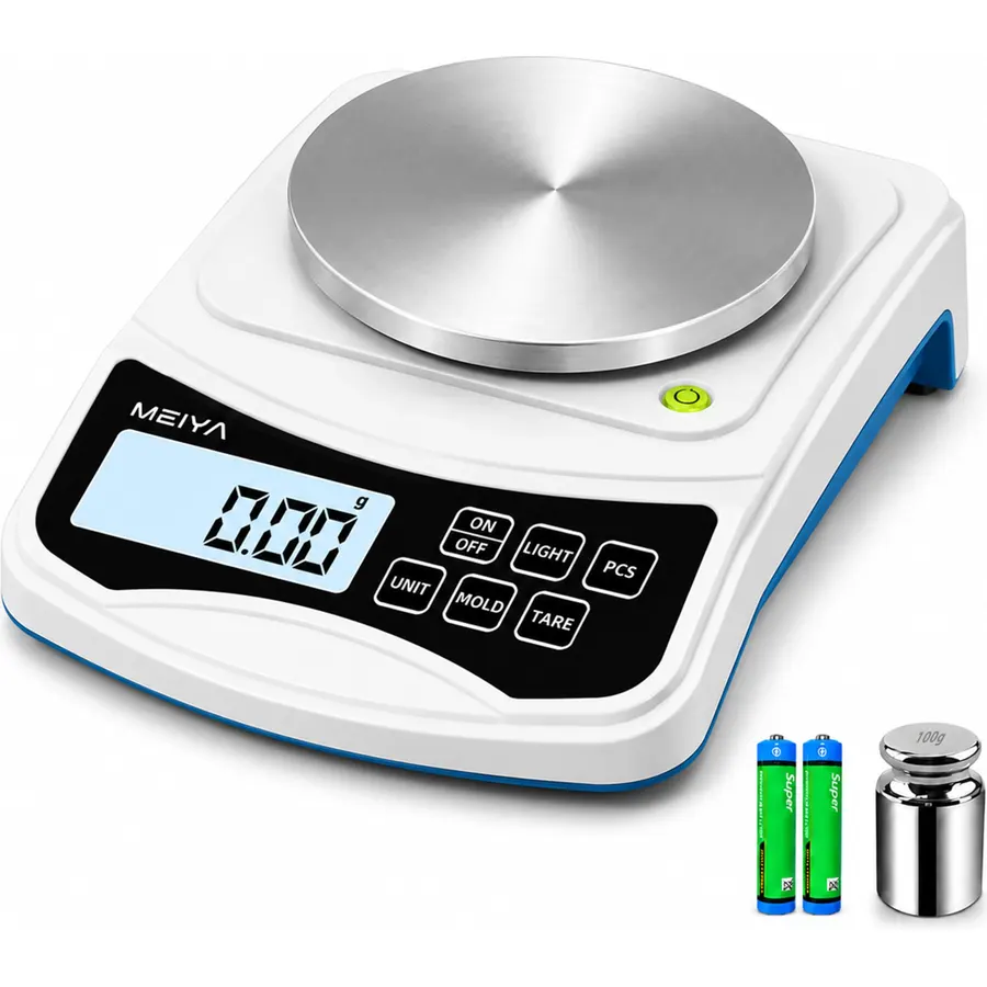 Digital Lab Scale 1000g x 0.01g oz/g/ct/DWT/tl/gn/ozt Precision Electronic Scientific Scale Analytical Balance for Laboratory Jewelry Kitchen, Includes 100g Weight and 2 x AAA Batteries