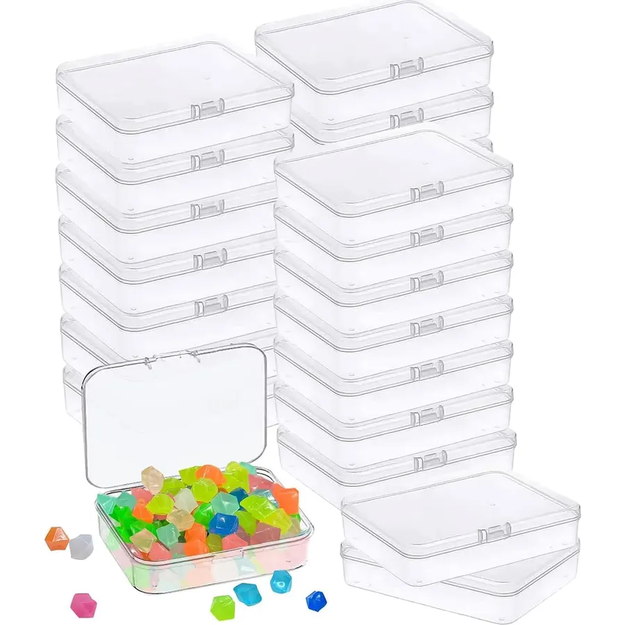 MFDSJ 24 Pcs Mini Plastic Storage Containers Box with Lid