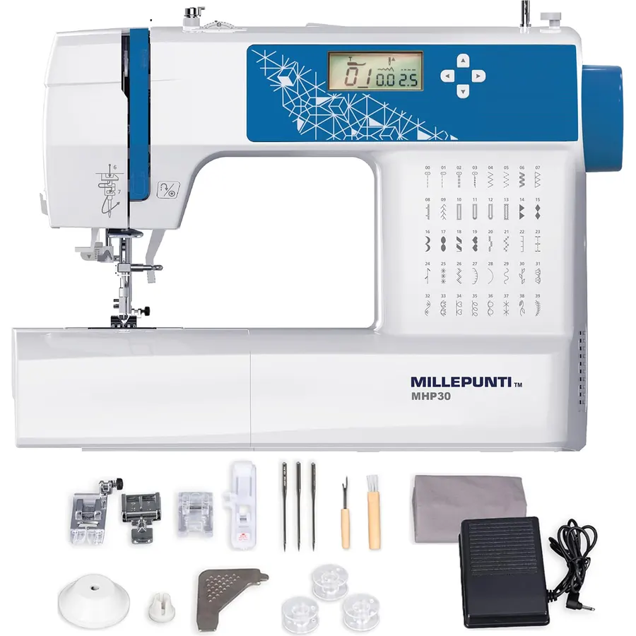 MILLEPUNTI MHP30 Electronic Sewing Machine, Big LCD Display, 40 Stitches