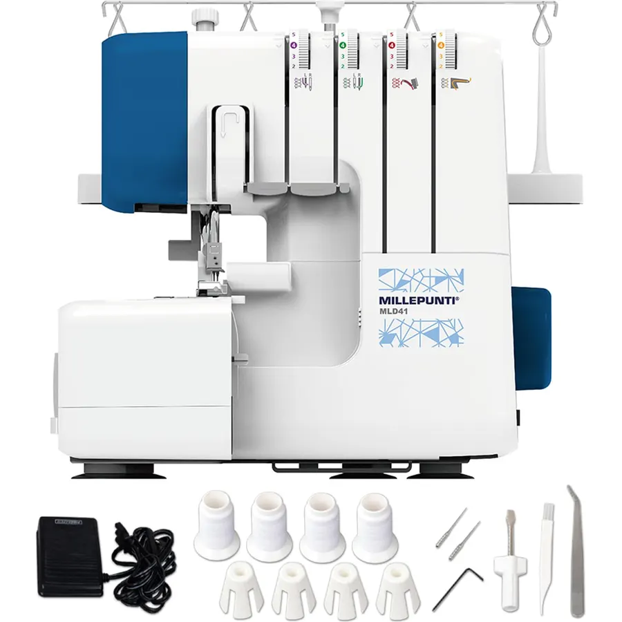 MILLEPUNTI MLD41 Metal Frame Serger Overlock Sewing 1250 SPM, 7 Stitches