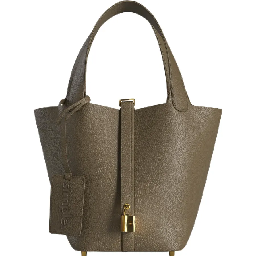 Mini Bucket Tote Handbag (Khaki)