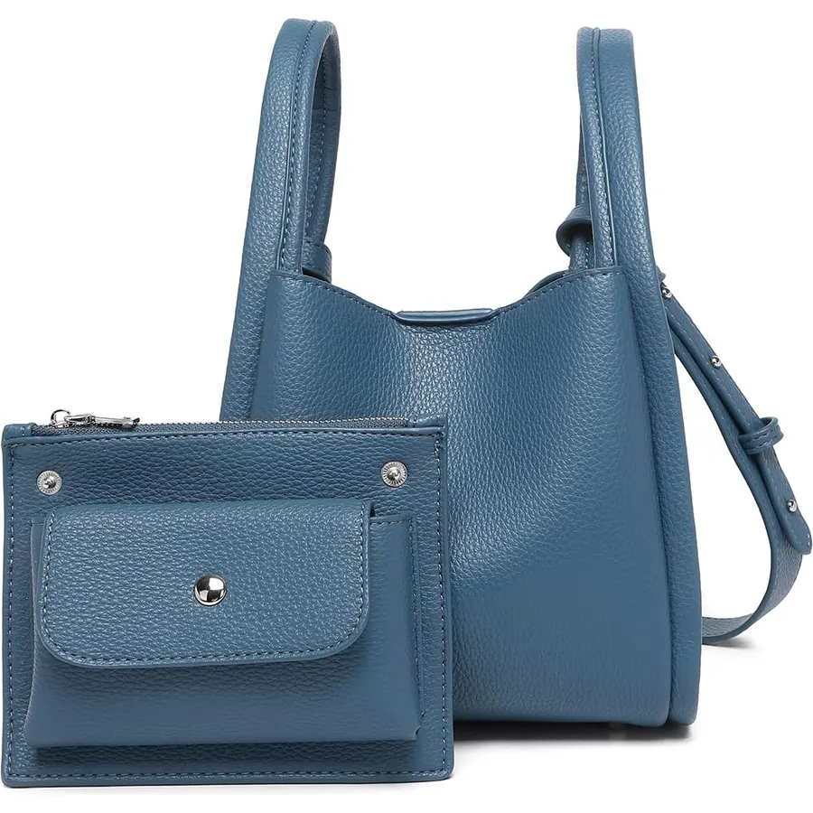 Mini PU Bucket Bag Crossbody Purse Magnetic Closure