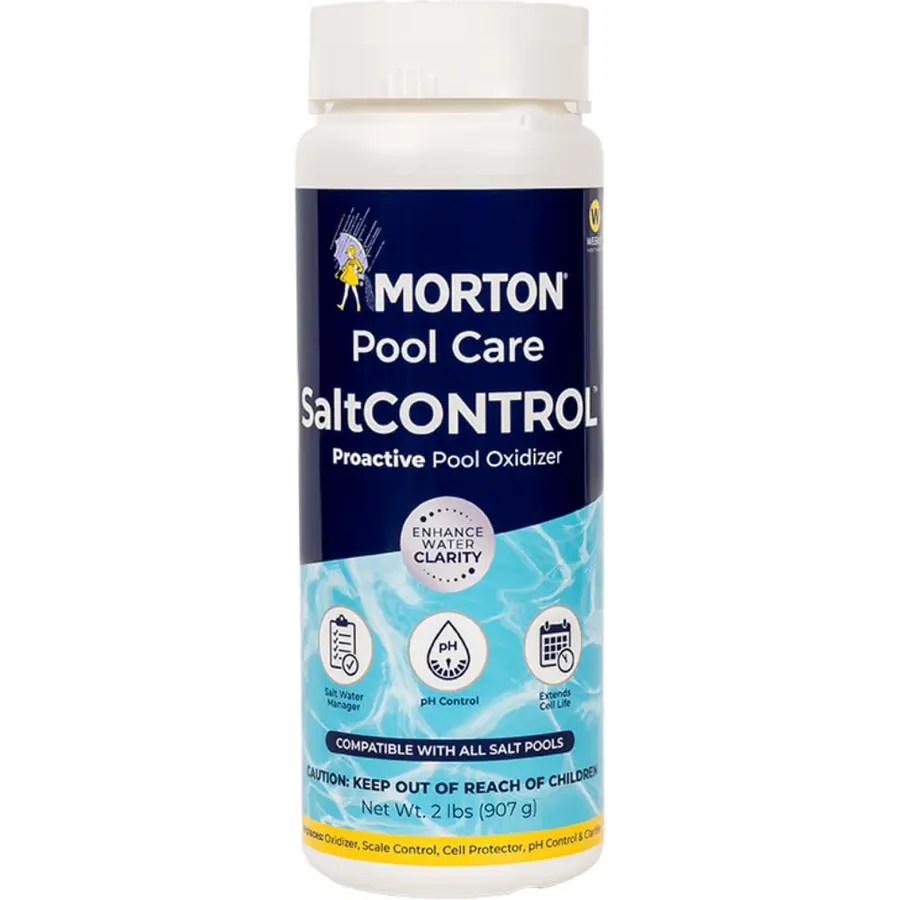Morton SaltCONTROL™ - Saltwater Pool Enhancer - 32oz Formula for pH Balance, Scale Prevention, Salt Cell Efficiency & Water Clarity – Supports Consistent Salt Pool Performance – Weekly Use