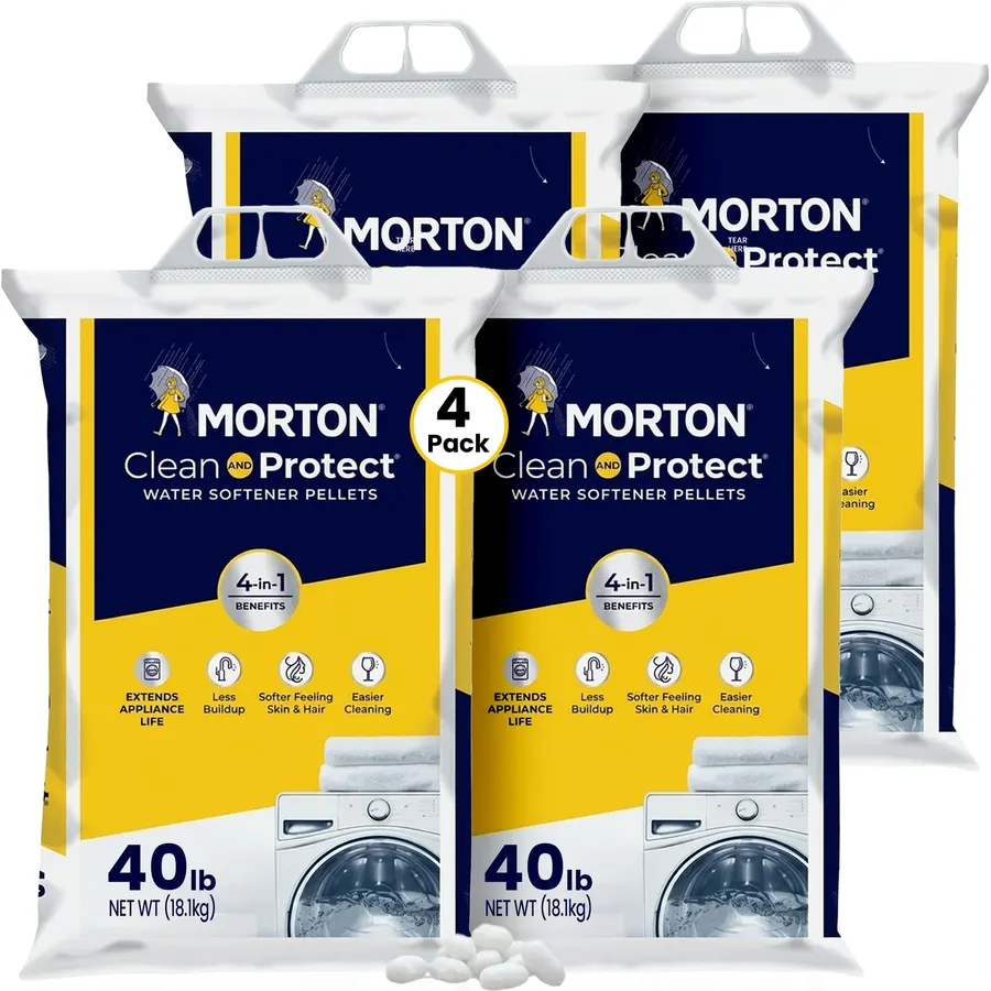 Morton Clean and Protect Water Softener Salt Pellets, 40 LB (Pack-2)