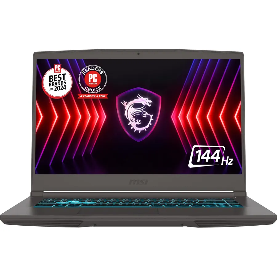 MSI Thin 15 15.6-inch 144Hz FHD Gaming Laptop: Intel Core i5-12450H, NVIDIA Geforce RTX 2050, 16GB DDR5, 512GB NVMe SSD