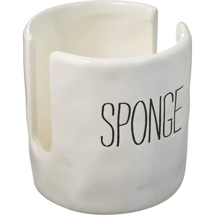 Mud Pie Kitchen Dish Sponge Holder Caddy, Off White