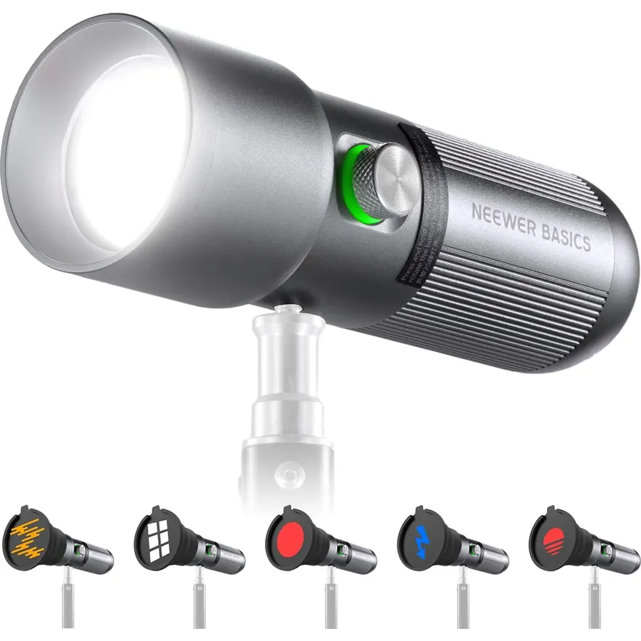 NEEWER Basics FL10 RGB Photography Flashlight, 4 Colors/20 GOBO Filters