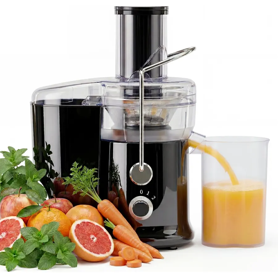 NEWBULIG Centrifugal Juicer, 2.6" Feed Chute Juicer Machines, Black