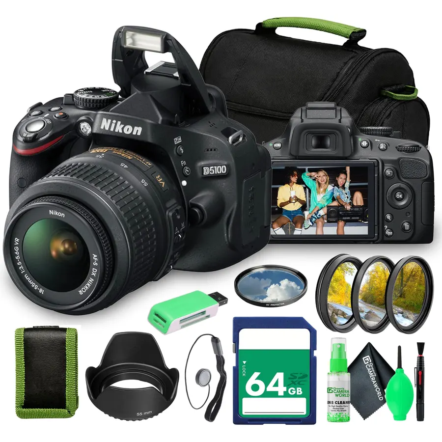 Nikon D5100 SLR DSLR Camera with 18-55mm Lens (25478) Bundle