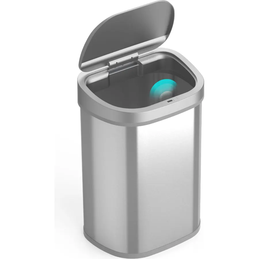 Ninestars 13 Gallons Automatic Touchless Kitchen Trash Can with Lid, Motion Sensor Trash Can for Kitchen, Home, Office, 50 Liter Large Stainless Steel Garbage Bin (13 Gal #28) (Gold)