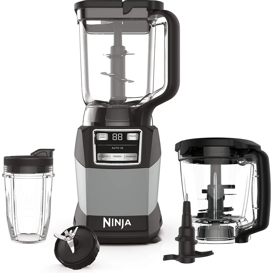 Ninja Compact Kitchen System, Auto-iQ, 1200W, 72oz Pitcher, Grey, AMZ493BRN