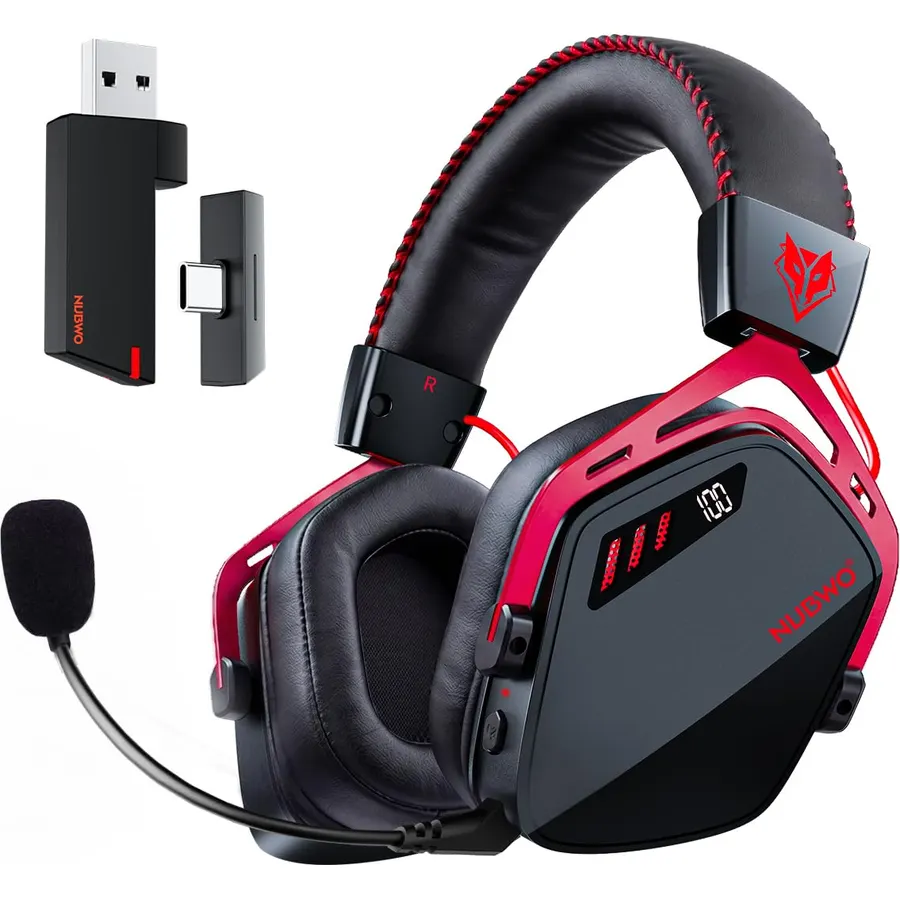 Black Shark Wireless Gaming Headset, Bluetooth 6.0 Gaming Headphones with USB and Type-c Connector, 7.1 Surround Sound for PC, PS5, PS4, Noise Canceling Microphone & 40H Battery, Goblin X8 (Black)