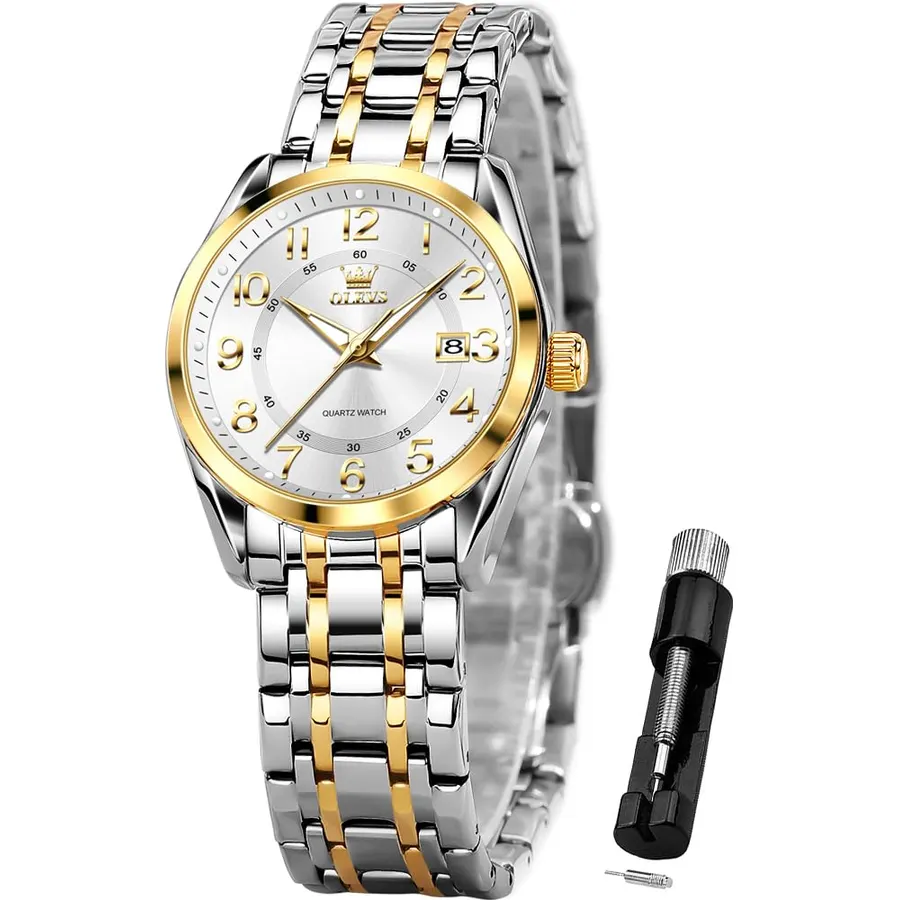 OLEVS Womens Watches Classic Dress Female Wristwatch Ladies Stainless Steel Lady Watch
