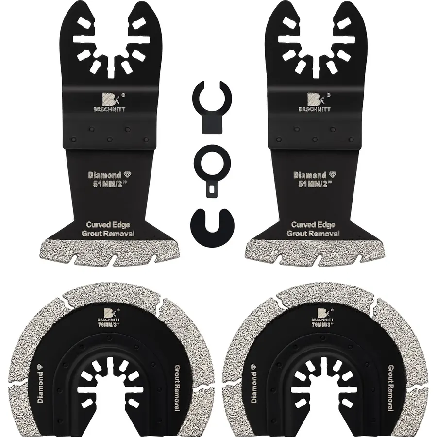 3'' Diamond Oscillating Multi Tool Blade 4PCS, Grit Grout Removal