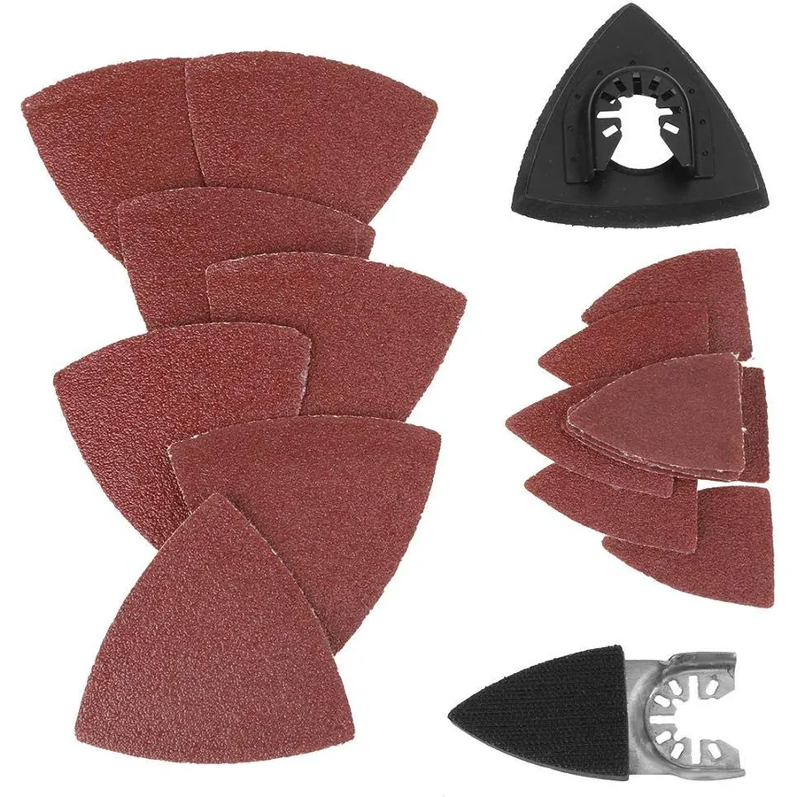 Oscillating Tool, Sanding Pad Kit, Triangular Finger Accessories,Detail Sanding Pads Kit, 60 80 120 180 240 Grit for Wood Sanding
