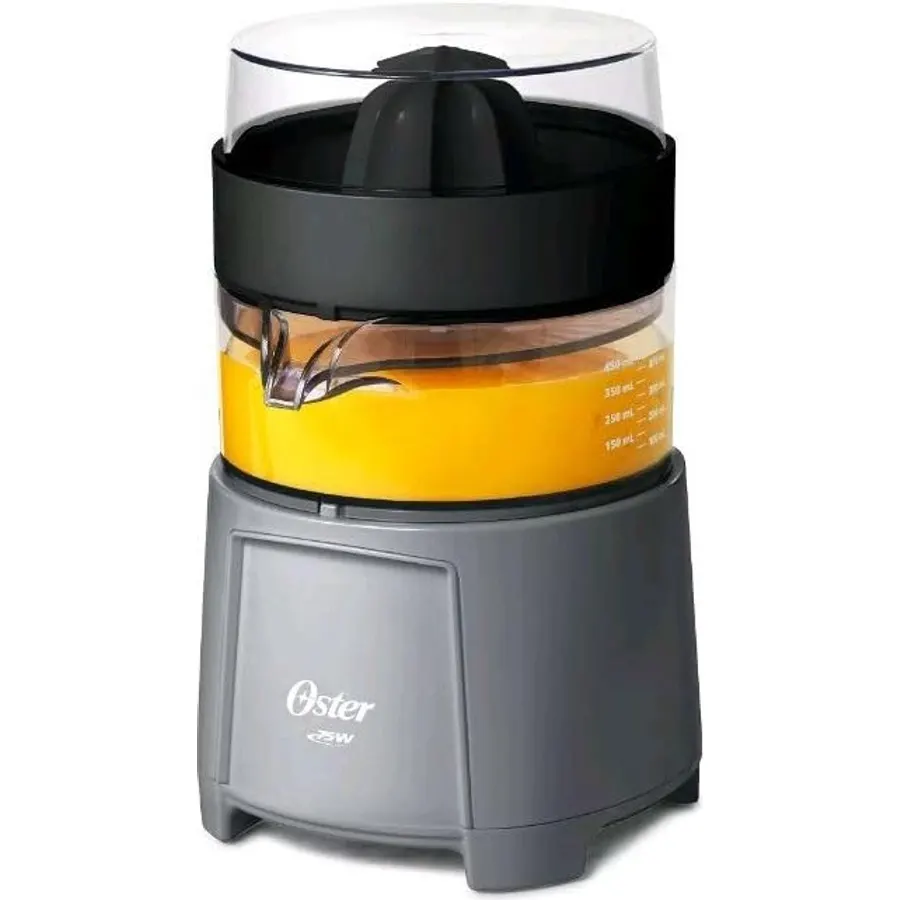 Oster Electric Citrus Juicer, High-Performance Silver 75 Watt Motor Electric Orange Juice Squeezer for Oranges, Lemons, and Limes