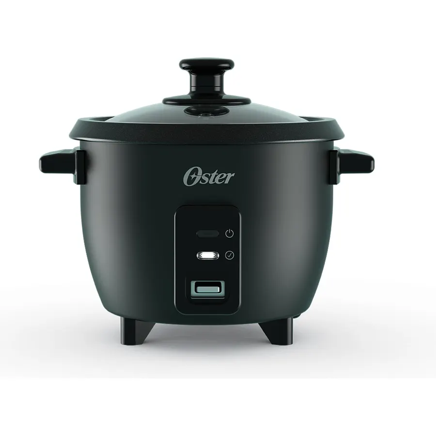 Oster Rice Cooker, 6 Cup Cooked (3 Cup Uncooked), Electric Rice Maker, Compact Size for Family Meals & Sides, Automatic Keep Warm, Nonstick Inner Pot, Black