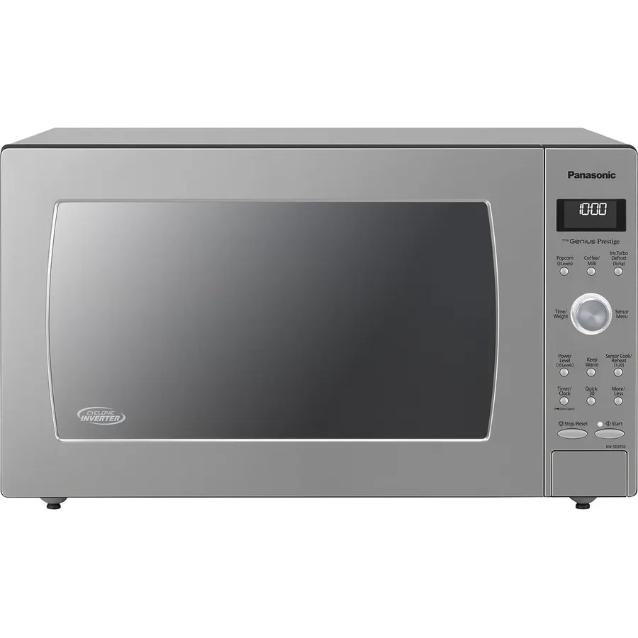 Panasonic Microwave Oven with Cyclonic Wave Inverter Technology, 1250W, 2.2 cu.ft. Countertop Microwave with Genius Sensor One-Touch Cooking – NN-SD975S (Stainless Steel/Silver)