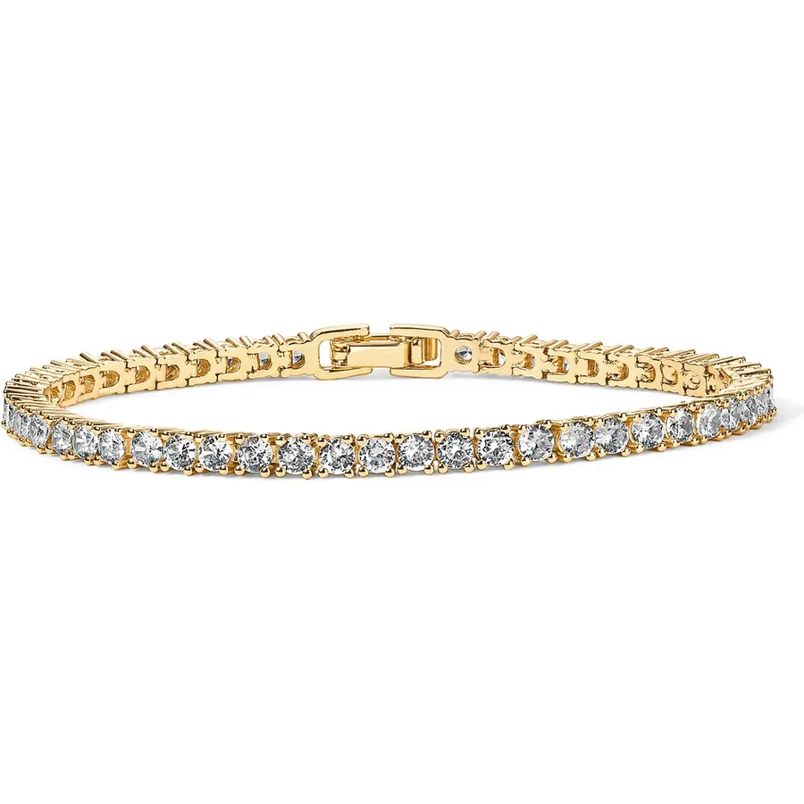 PAVOI Tennis Bracelets for Women, 14K Gold Plated Adjustable CZ Bracelet