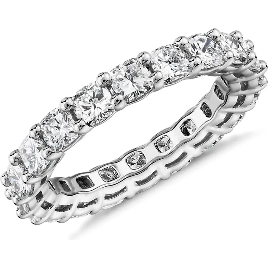 PAVOI 925 Sterling Silver Wedding Band for Women, 14K Gold Plated CZ Ring