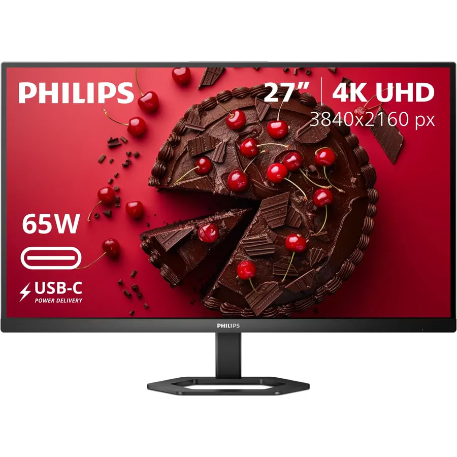 Philips 27" Computer Monitor 4K UHD IPS USB-C Charging HDR400, 27E1N5900R