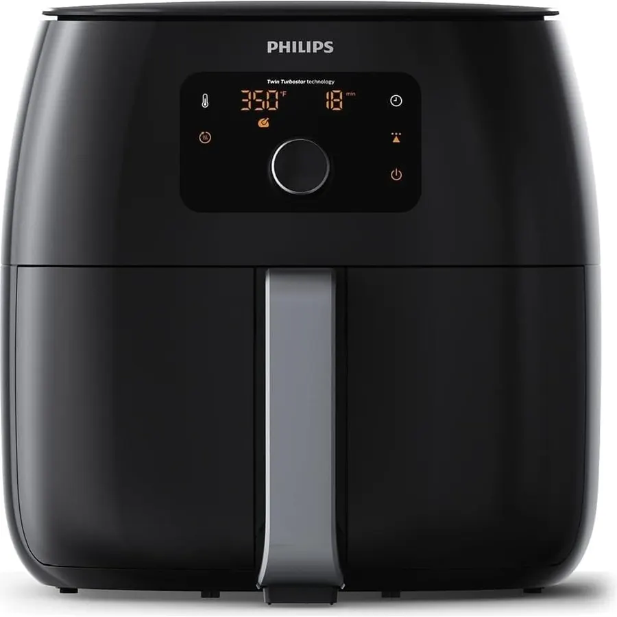 Philips Premium Airfryer XXL, Fat Removal Technology, 3lb/7qt, Rapid Air Technology, Digital Display, Keep Warm Mode, 5 Cooking Presets, HomeID App, Family Sized, Black (HD9650/96)