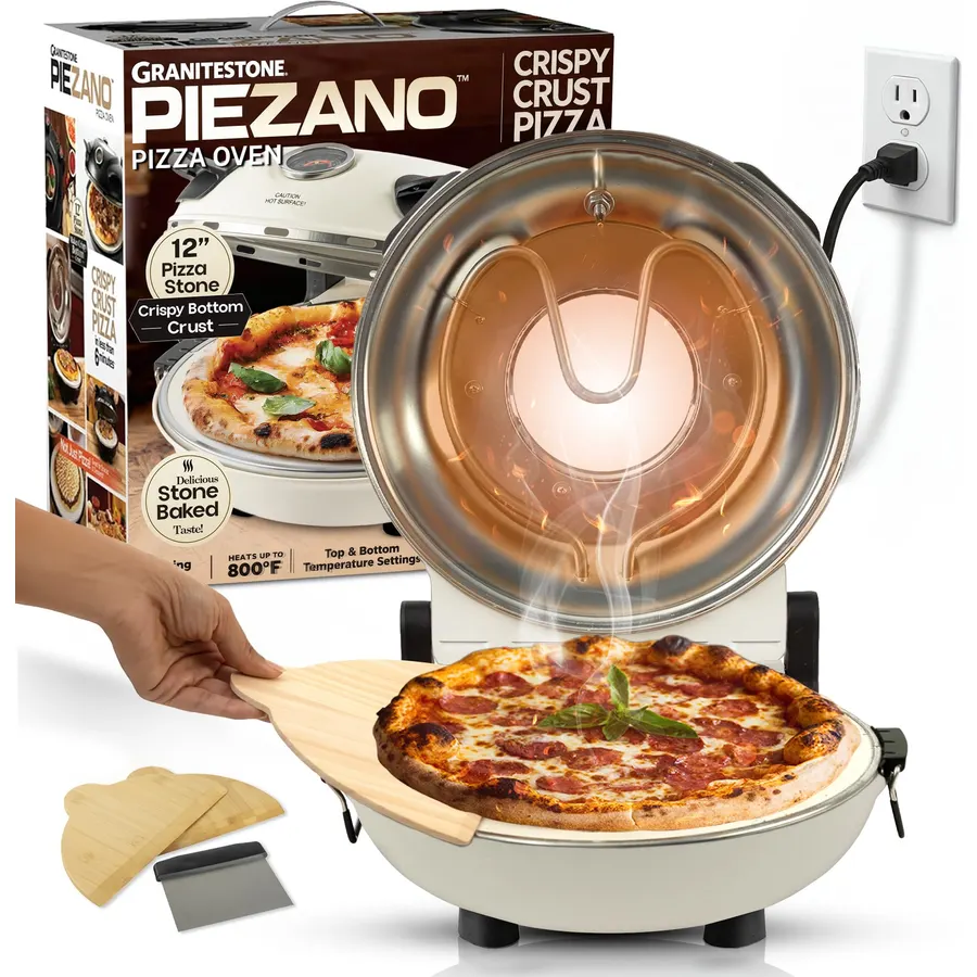 Crispy Crust Pizza Oven by PIZZA GIRL – Indoor Portable, 12 Inch Indoor Pizza Oven Countertop, Pizza Maker Heats up to 795˚F for Stone Baked Pizza at Home (Pistachio GREEN)