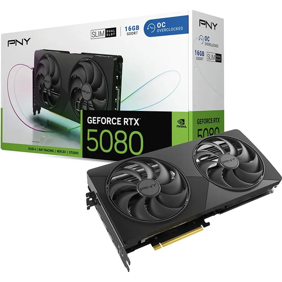 PNY NVIDIA GeForce RTX™ 5070 Ti Slim Dual-Fan Dual-Slot OC Graphics Card