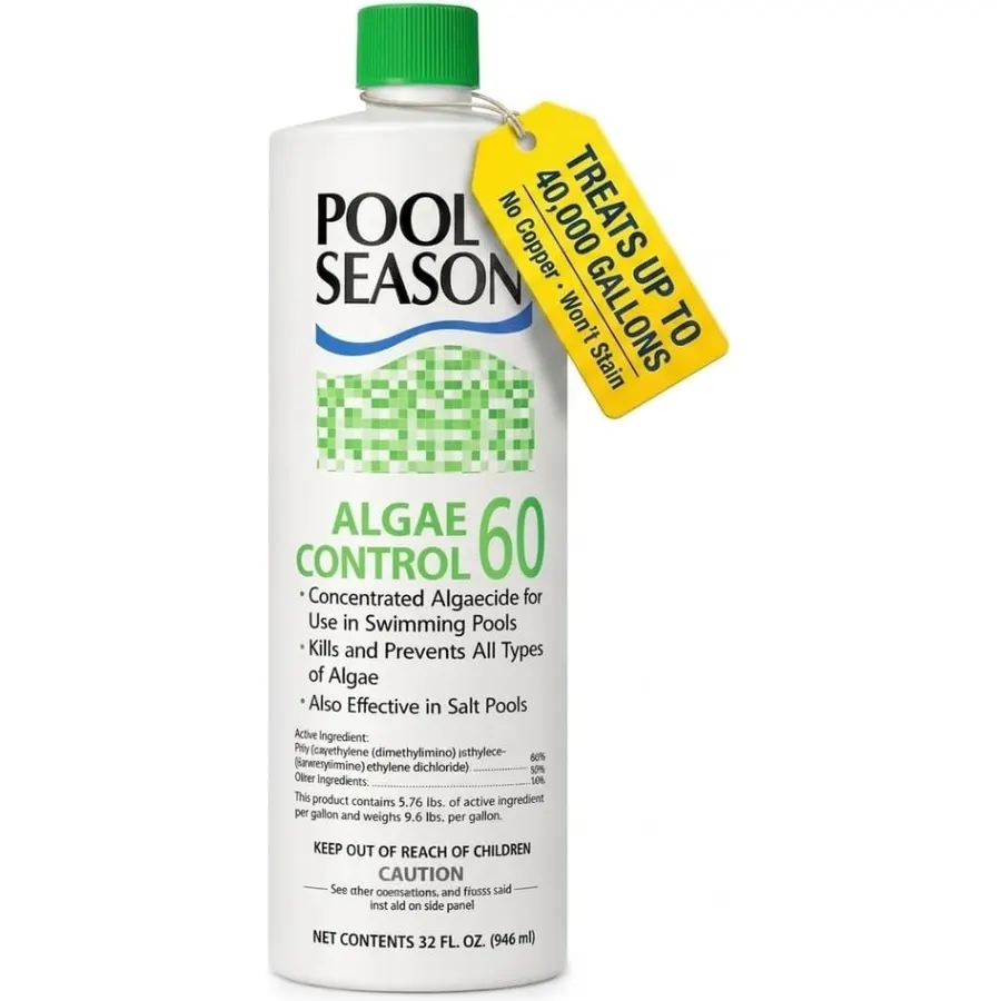 Polyquat 60 Algaecide for Swimming Pool, Highly Concentrated, 32 oz