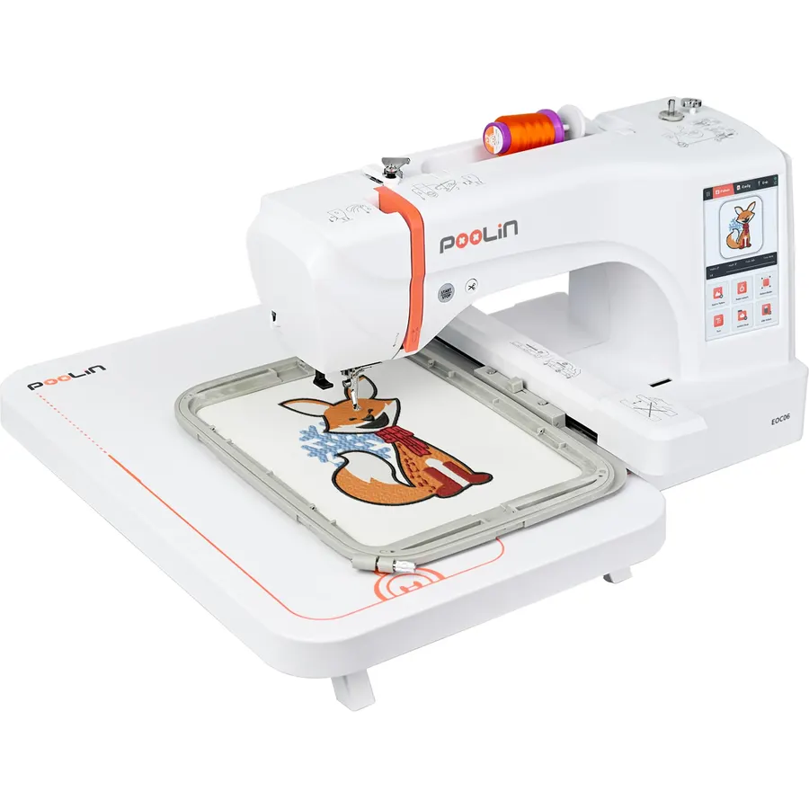 Poolin EOC06 Large Hoop Embroidery Machine, 11 x 7.9 in Embroidery Area