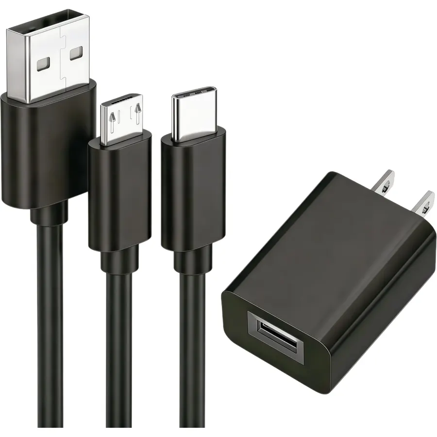 Qjin Power Cord for Fire TV Stick HD, Roku Streaming Stick, 5ft Long USB Cable with Power Adapter