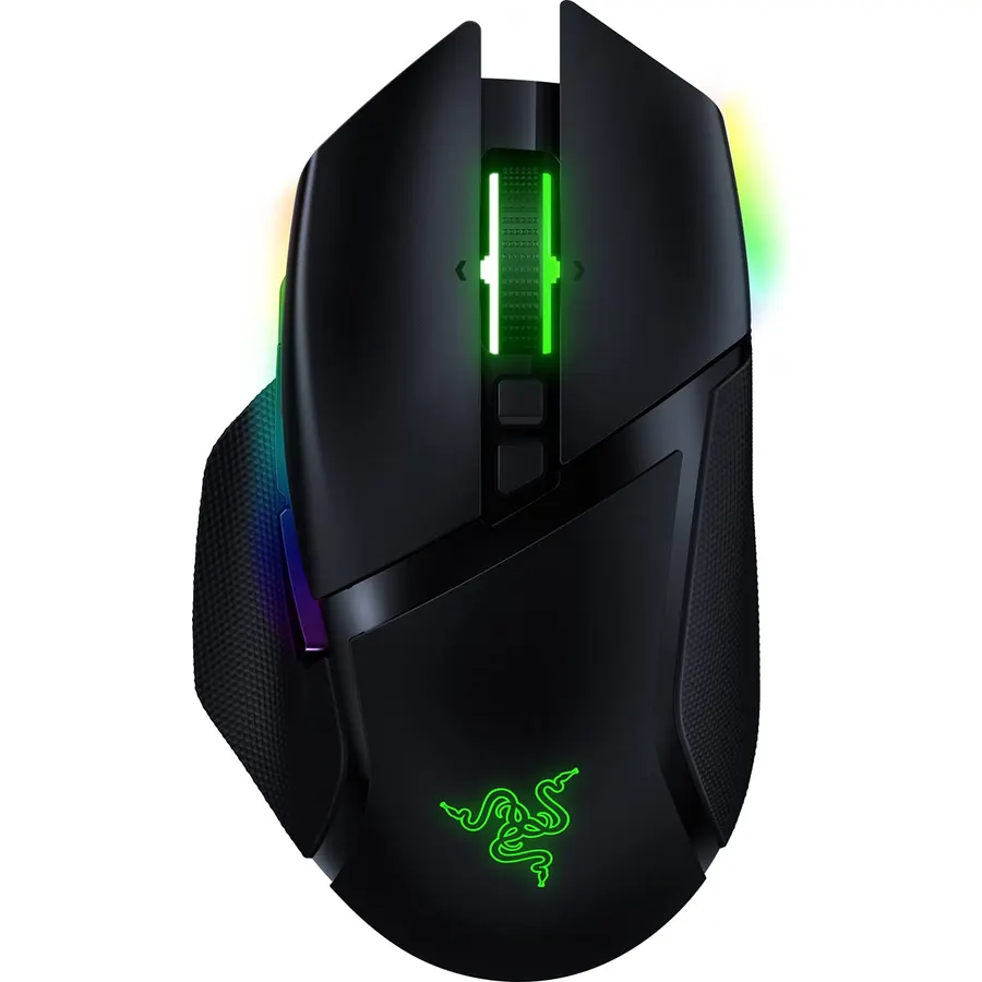 Razer Basilisk V3 X HyperSpeed Customizable Wireless Gaming Mouse: Mechanical Switches Gen-2-5G Advanced 18K Optical Sensor - Chroma RGB - 9 Programmable Controls - White