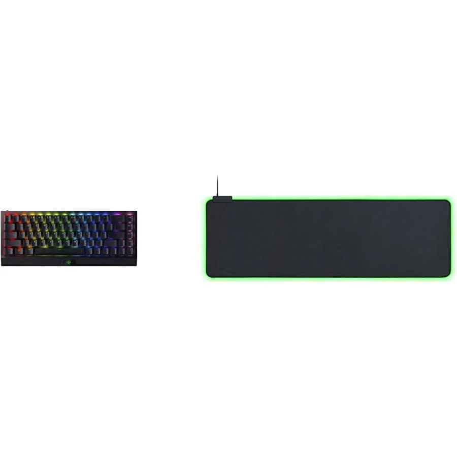 Razer BlackWidow V3 Mini HyperSpeed 65% Wireless Mechanical Gaming Keyboard + Goliathus Extended Chroma Gaming Mousepad Bundle: Yellow Mechanical Switches - Linear & Silent - Classic Black