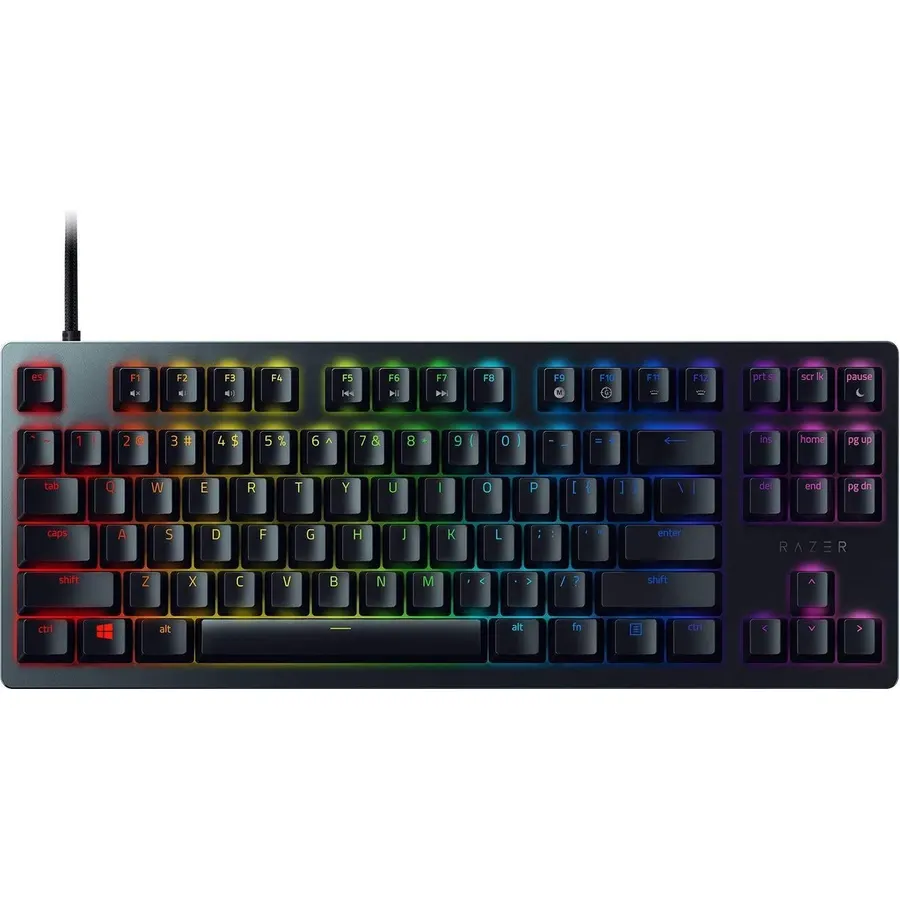 Razer Huntsman Mini (Red Switch) - Compact 60% Gaming Keyboard (Linear Optical Switches, Doubleshot PBT Keycaps, Removable USB-C Cable) QWERTY US Layout | Mercury White