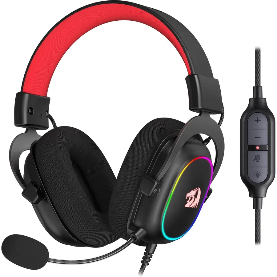 Redragon USB Wired Gaming Headset with 7.1 Surround Sound, Volume Control