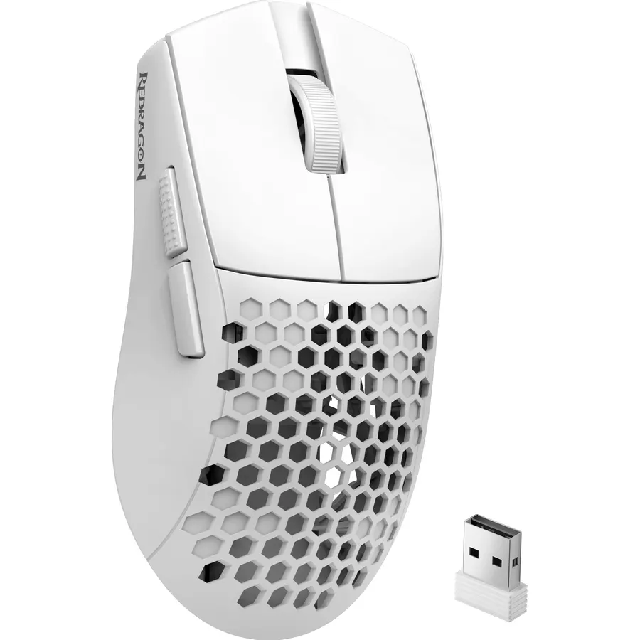 Redragon M725 Honeycomb Shell Gaming Mouse Wireless Lightweight 49g -White