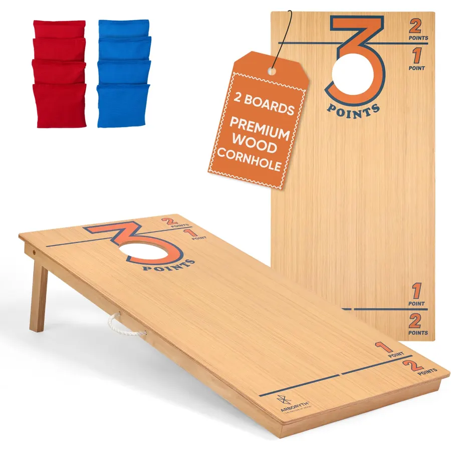 Regulation Cornhole Board Set - Dare to Play at 4x2 ft or 3x2 ft