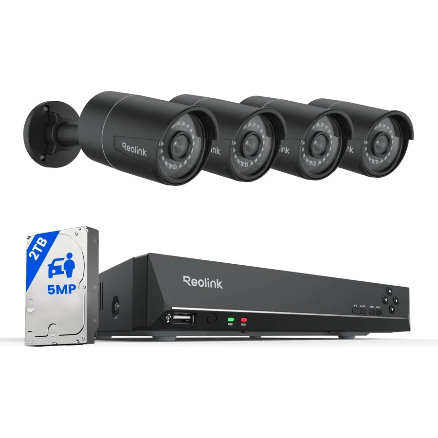 REOLINK 8CH 5MP PoE Security Camera System RLK8-410B4-5MP Black