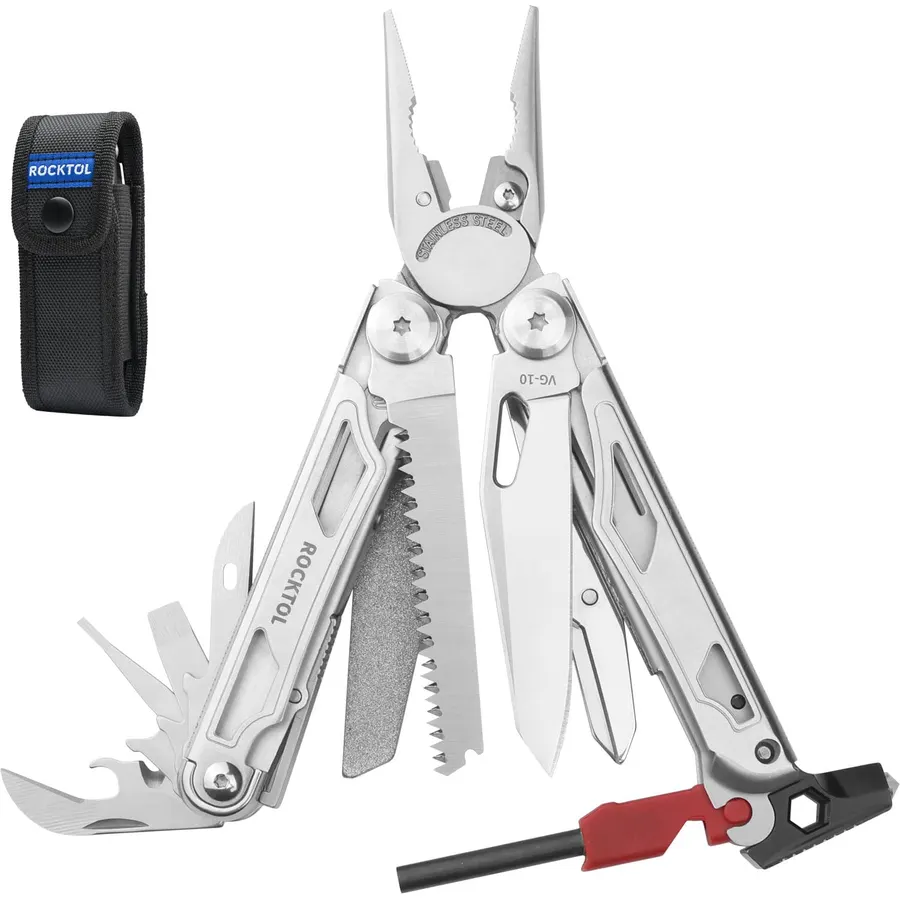 ROCKTOL Multitool SK04, VG-10 Blade, 22-in-1, Premium Sheath Included