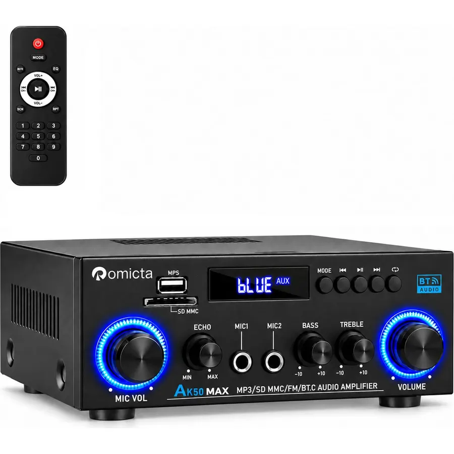 WOOPKER AK50 Bluetooth 5.0 Audio Amplifier 400W 2 Channel Stereo Receiver