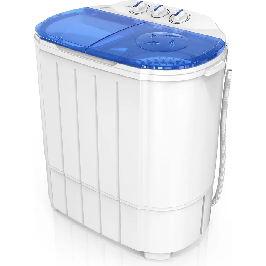 ROVSUN 11LBS Portable Washing Machine, Electric Washer and Dryer Combo with Washer(7lbs) & Spiner(4lbs) & Gravity Draining for Home RV Camping Dorm College Apartment