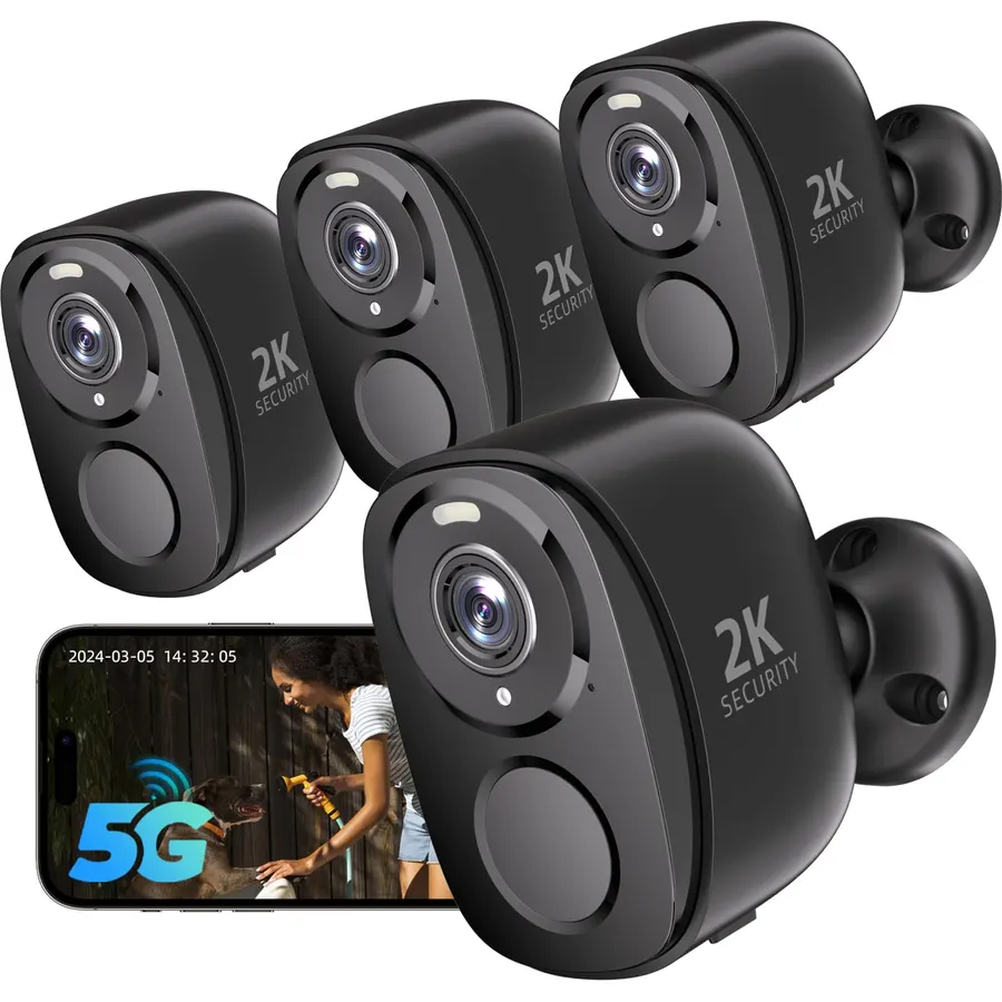 Rraycom 5G/2.4G Security Cameras Wireless Outdoor,4Pack Cameras System
