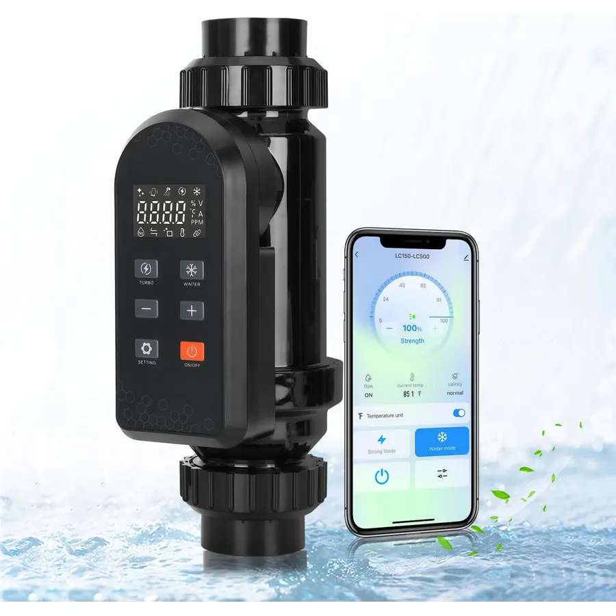 Salt Water Pool Chlorinator System for In-Ground Pools Up to 25,000 Gallons,Digital Salt Display, Salt Chlorine Generator with Self-Cleaning, 2 Year Warranty, White