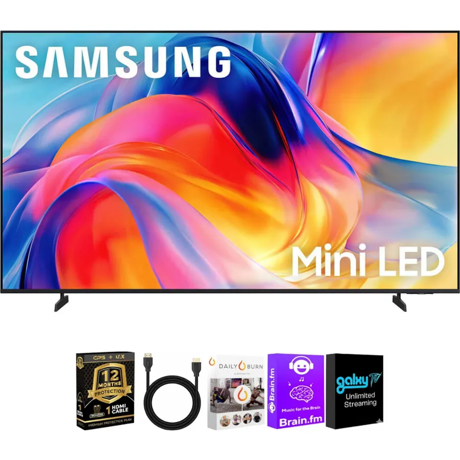 Samsung 50" Mini LED M70H 4K 3840x2160 Vision AI Smart TV, Titan Black (2026) UN50M70HAFXZA Bundle with 1 YR CPS Enhanced Protection Pack, 6FT HDMI Cable and Deco Gear Home Theater Beginner's Guide