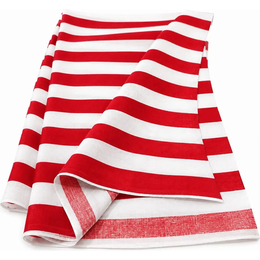 Sedona Designz 60" Wide Red/White 1" Stripe Poly-Cotton Broadcloth Fabric – Lightweight Woven Fabric for Apparel, Crafts, Décor, Table Covers & Sewing Projects