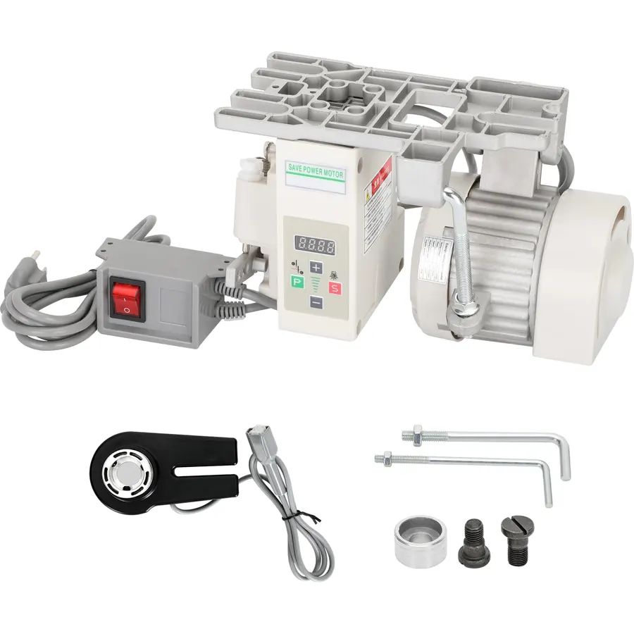 Sewing Machine Servo Motor 550W with Needle Positioner and Synchronizer, AC110V, 6000RPM, Servo Motor Sewing Machine with Controller and Foot Switch, Run CW and CCW, Low Noise, Energy Saving